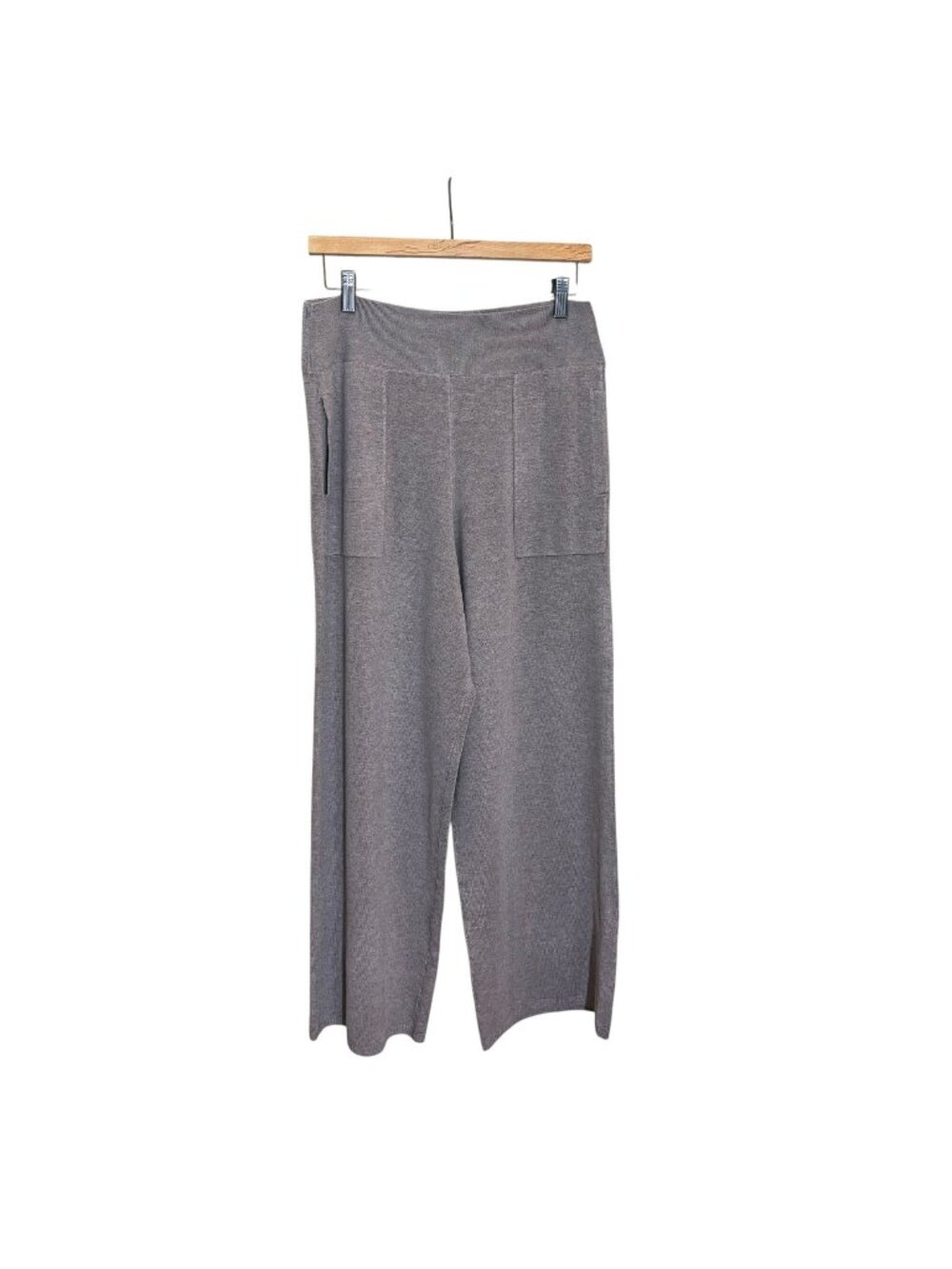247 Soma Grey High Rise Wide Leg Knit Pants Medium